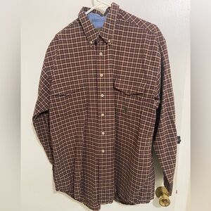 Men's maroon Plaid Button-Down Shirt Roper XL tall